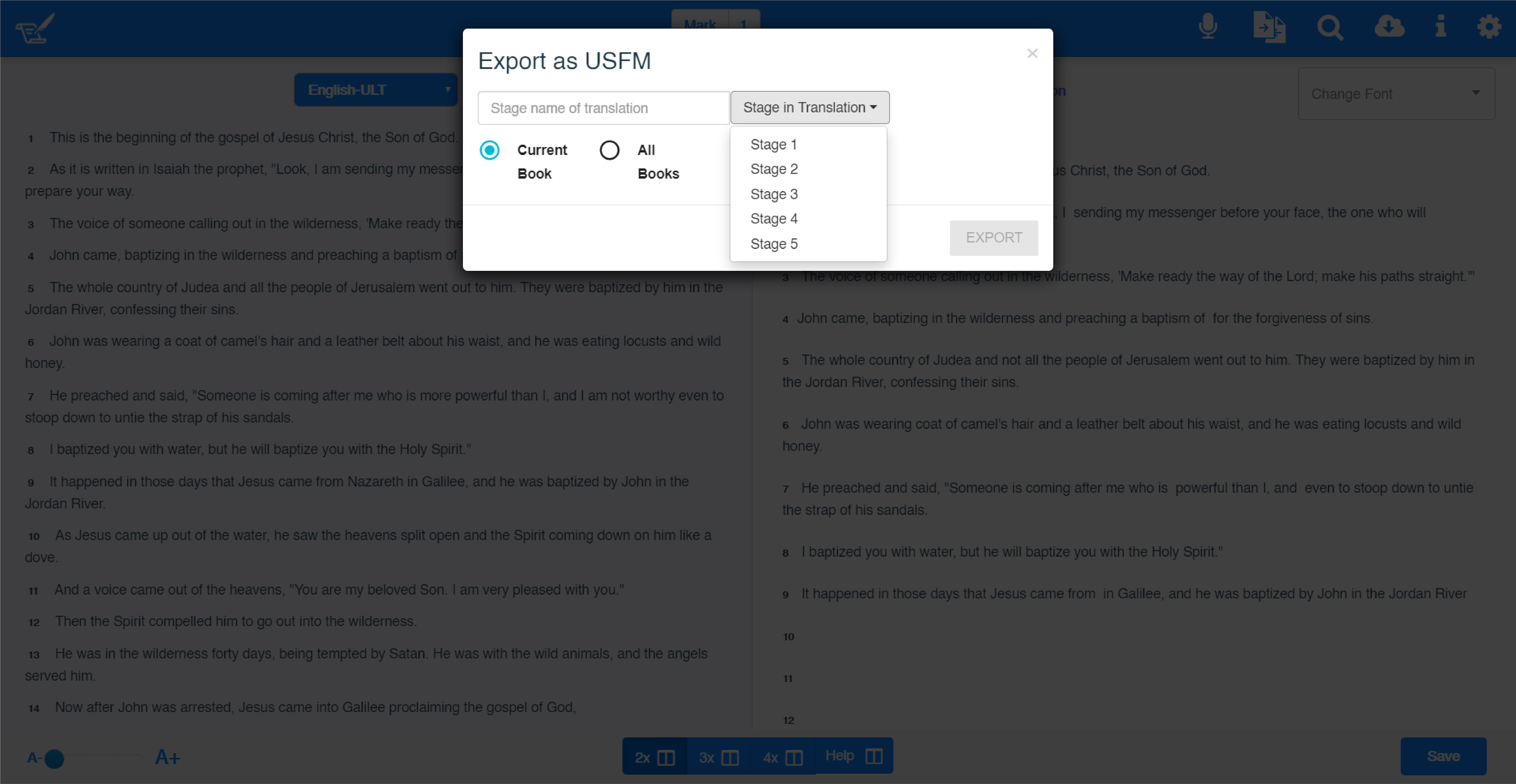Export as USFM